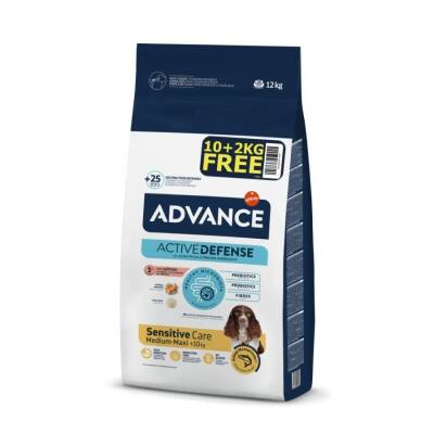 Advance Sensitive Somonlu ve Pirinçli Orta ve Büyük Irk Yetişkin Köpek Maması 10 Kg + 2 Kg Hediyeli