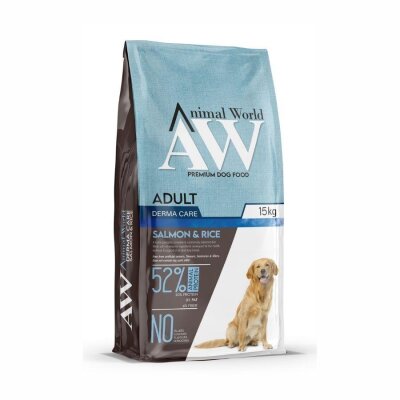 Animal World Somonlu Orta ve Büyük Yetişkin Irk Köpek Maması 15 kg