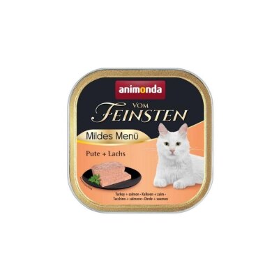 Animonda Vom Feinsten Mildes Menü Hindi Etli ve Somonlu Yetişkin Kedi Konservesi 100 gr