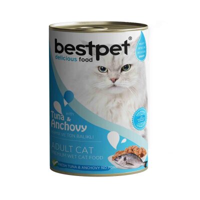 Bestpet Ton Balıklı ve Hamsili Gravy Yetişkin Kedi Konservesi 400 gr