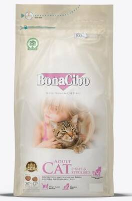BonaCibo Light Sterilised Tavuklu Kısırlaştırılmış Kediler için Yetişkin Kedi Maması 15 kg
