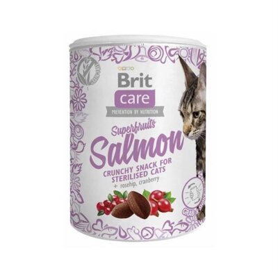 Brit Care Superfruits Glutensiz Somonlu ve Kızılcıklı Kıtır Kısırlaştırılmış Kedi Ödül Maması 100 gr