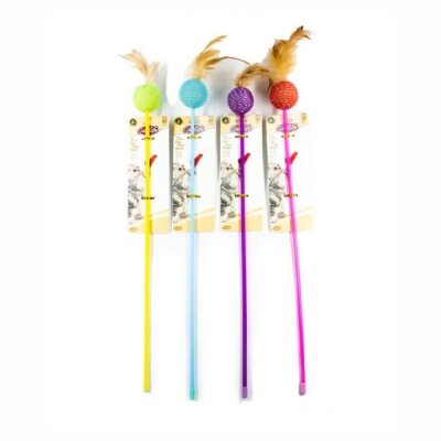 Catlife Tüylü Toplu Kedi Oltası Oyuncağı Karışık Renk 70 Cm