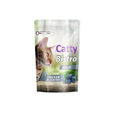 Catty Bistro Üriner Tavuklu ve Yaban Mersinli Kedi Ödül Maması 60 Gr