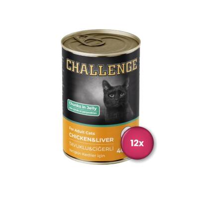 Challenge Tavuk ve Ciğerli Yetişkin Kedi Konservesi 400 Gr X 12 Adet