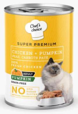 Chef's Choice Tavuklu ve Bal Kabaklı Tahılsız Ezme Yetişkin Kedi Konservesi 400 gr