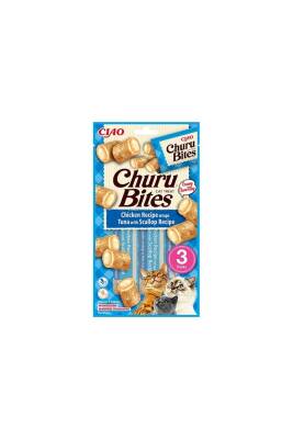 Ciao Churu Bites Tavuk Sargılı Deniz Taraklı ve Ton Balıklı Kedi Ödül Maması 3 X 10 gr
