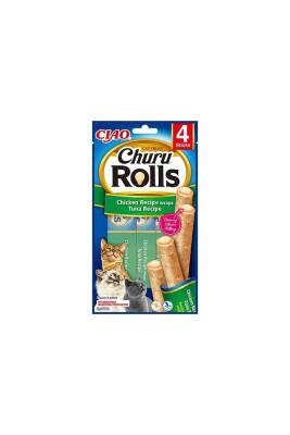Ciao Churu Rols Sticks Tavuk Sargılı ve Ton Balıklı Kedi Ödül Maması 4 X 10 gr