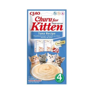 Ciao Churu Yavru Kediler için Tuna Balıklı Krema Ödül Maması 4 X 14 Gr