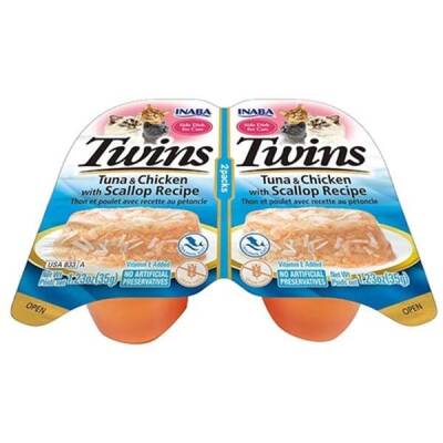 Ciao Twins Churu Ton Balıklı Deniz Taraklı ve Tavuklu Kedi Ödül Jölesi 2 X 35 gr