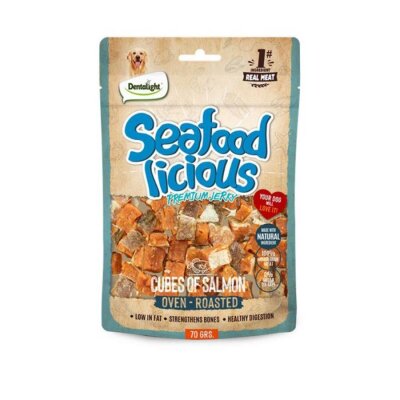 Dentalight Seafood Cube Somon Balıklı Köpek Ödül Küpleri 70 Gr