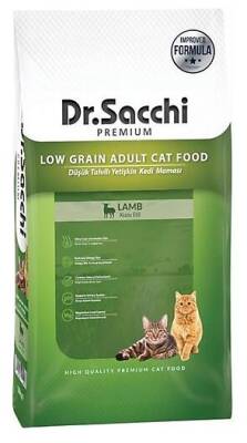 Dr. Sacchi Premium Düşük Tahıllı Kuzu Etli Yetişkin Kedi Maması 10 kg