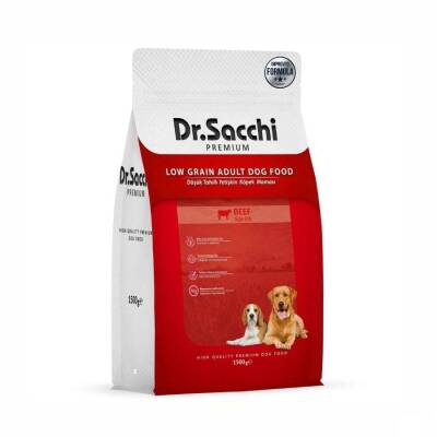 Dr. Sacchi Premium Düşük Tahıllı Sığır Etli Yetişkin Köpek Maması 1,5 kg