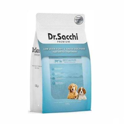 Dr. Sacchi Premium Düşük Tahıllı Sığır ve Kuzu Etli Yavru Köpek Maması 1,5 kg