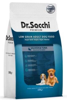 Dr. Sacchi Premium Düşük Tahıllı Ton Balıklı Yetişkin Köpek Maması 1,5 kg