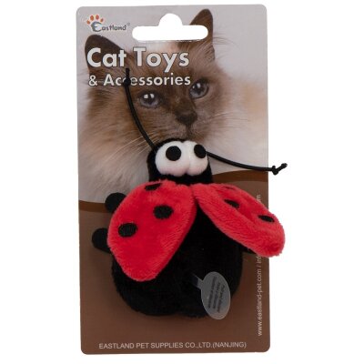 Eastland Catnipli Peluş Dijital Sesli Uğur Böceği Kedi Oyuncağı
