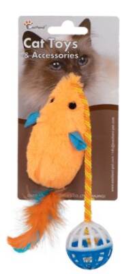 Eastland Tüylü Zilli Peluş Fare Kedi Oyuncağı 28 cm