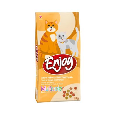 Enjoy Multicolor Renkli Tavuklu Yetişkin Kedi Maması 15 kg