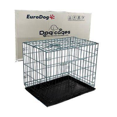EuroDog Köpek Kafesi Siyah Dövme 107x71x78 Cm