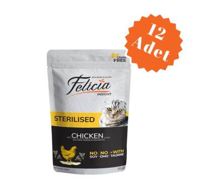 Felicia Pouch Kısırlaştırılmış Tavuklu Tahılsız Yetişkin Kedi Konservesi 85 Gr x 12 Adet
