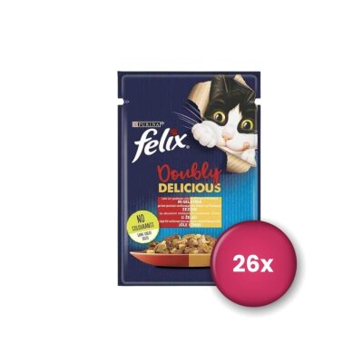 Felix Çifte Lezzet Sığır ve Tavuk Etli Kedi Konservesi 85 gr X 26 Adet