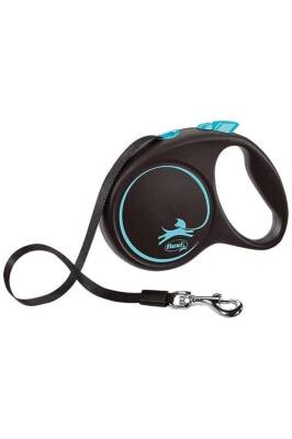 Flexi Black Design Mavi 5 mt Şerit Otomatik Tasma Medium