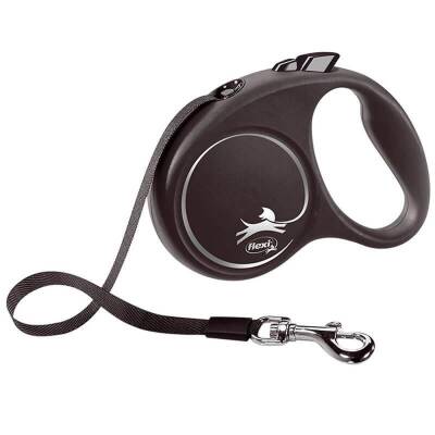 Flexi Black Design Siyah 5 mt Şerit Otomatik Tasma Small
