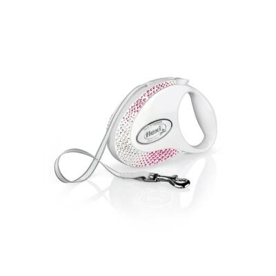 Flexi Glam Beyaz 5MT Otomatik Şerit Tasma