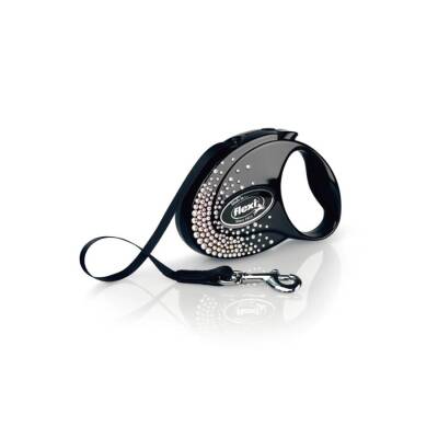 Flexi Glam Splash Crystal Siyah Otomatik Şerit Tasma 3MT