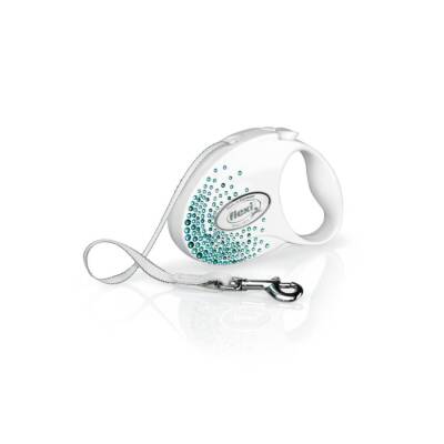 Flexi Glam Splash Ocean Beyaz 3MT Otomatik Şerit Tasma