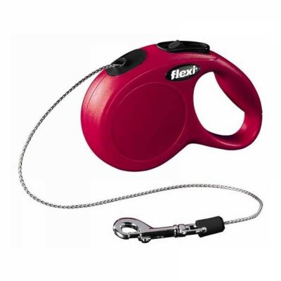 Flexi New Classic İp Otomatik Köpek Gezdirme Tasması Kırmızı S 5 mt