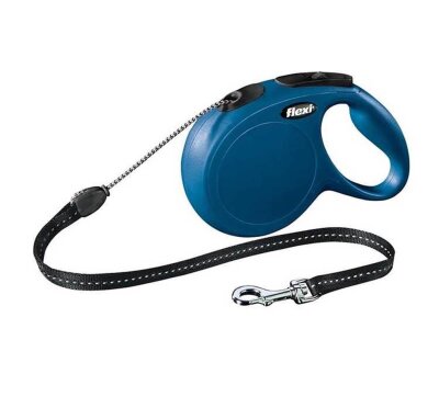 Flexi New Classic İp Otomatik Köpek Gezdirme Tasması Mavi M 8 mt