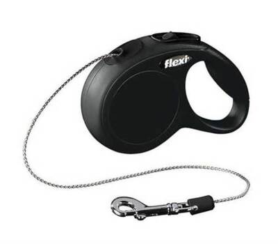 Flexi New Classic İp Otomatik Köpek Gezdirme Tasması Siyah S 5 mt