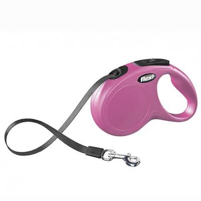 Flexi New Classic Pembe 5 mt Şerit Otomatik Tasma Small