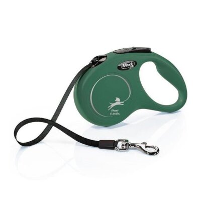 Flexi New Classic Yeşil Otomatik Şerit Köpek Tasması S-15 Kg 5 M