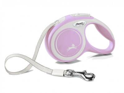 Flexi New Comfort Şerit Otomatik Gezdirme Tasması Pembe XS 3 mt