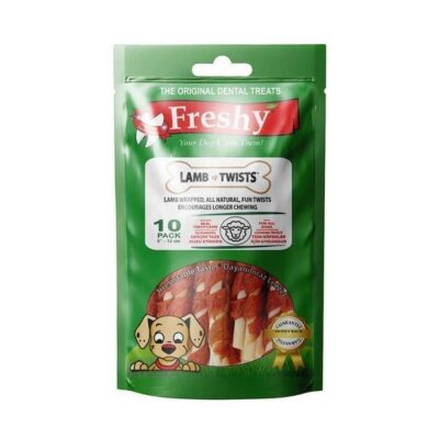 Freshy Kuzu Eti Kaplı Burgu Dental Çubuklar 10 Adet 12 cm 100 gr
