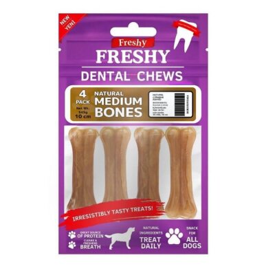 Freshy Naturel Press Deri Köpek Çiğneme Kemiği 4'lü Paket