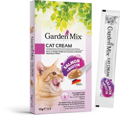 Garden Mix Kedi Kreması Somon + Biotin 15 gr X 5 Adet