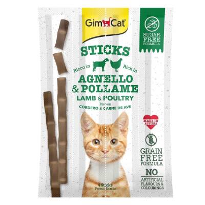 GimCat Sticks Kuzu Etli Tavuklu Tahılsız Ödül Çubukları 4'lü 20 gr