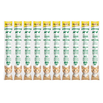 GimCat Sticks Tahılsız Kuzu Etli Ödül Çubuğu 10'lu