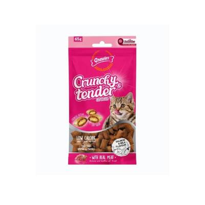 Gnawlers Crunchy Somonlu ve Sütlü Prebiotik Destekli Kedi Ödül Maması 65gr