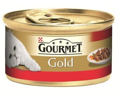 Gourmet Gold Parça Sığır Etli Soslu Yetişkin Kedi Konservesi 85 gr