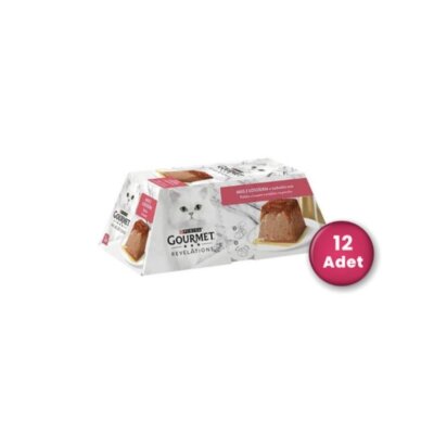 Gourmet Gold Revelations Somon Balıklı Etli Ezme Yetişkin Kedi Konservesi 2 X 57 gr 12'li Paket