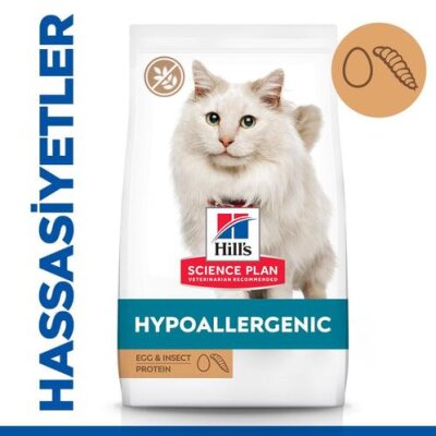 Hill's SCIENCE PLAN Hypoallergenic Yumurta ve Böcek Proteinli Yetişkin Kedi Maması 7 Kg