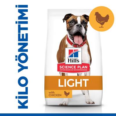 Hill's SCIENCE PLAN Light Yetişkin Orta Irk Tavuklu Köpek Maması 2,5 kg
