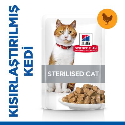 Hill's SCIENCE PLAN Pouch Tavuklu Kısırlaştırılmış Yetişkin Kedi Konservesi 12 X 85 gr