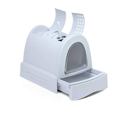 Imac Zuma Buz Mavisi Çekmeceli Kapalı Kedi Tuvaleti 40 X 42,5 X 56 cm