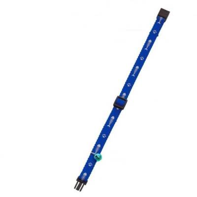 Karlie Kılçık Desenli Zilli Kedi Boyun Tasması 30cm-10mm Mavi