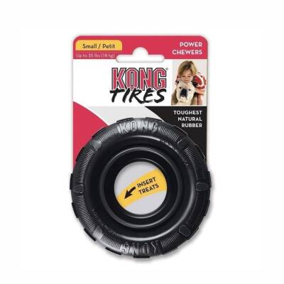 Kong Extreme Tires Delikli Tekerlek Şeklinde Ultra Sert Köpek Oyuncağı S